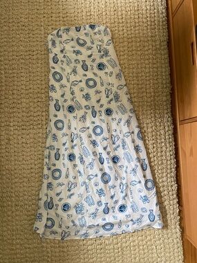 Japna White Maxi Skirt with Coastal Motif